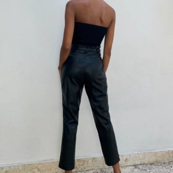 Babaton Vegan Leather Tie-Front Pants - Picture 2 of 12